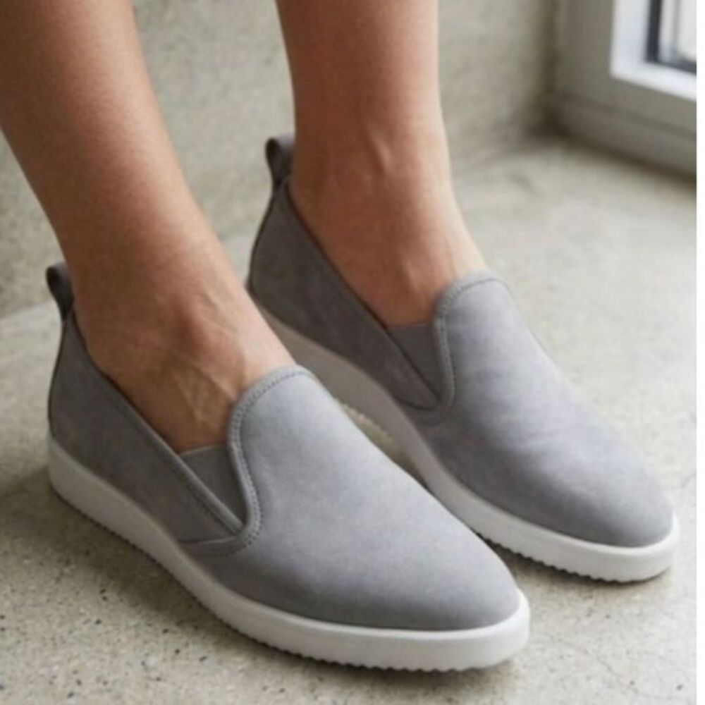 Everlane Nubuck Street Shoes Soft Gray Slip On Sneakers Comfort Flats Size 7